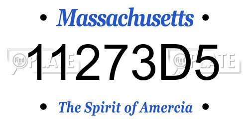 11273D5 Massachusetts License Plate