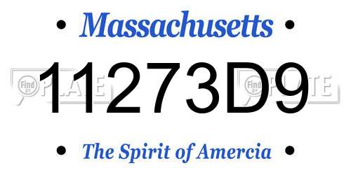 11273D9 Massachusetts License Plate