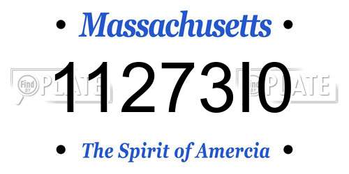11273I0 Massachusetts License Plate