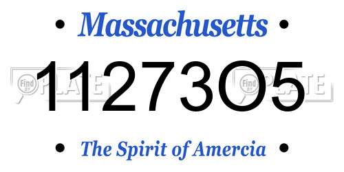11273O5 Massachusetts License Plate