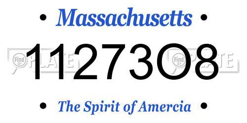 11273O8 Massachusetts License Plate