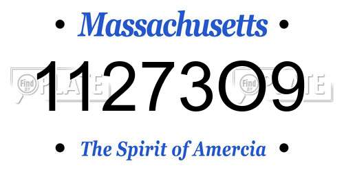 11273O9 Massachusetts License Plate