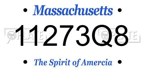 11273Q8 Massachusetts License Plate