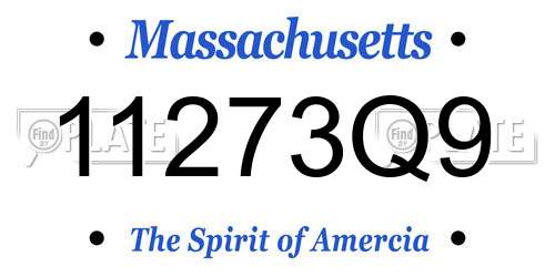 11273Q9 Massachusetts License Plate