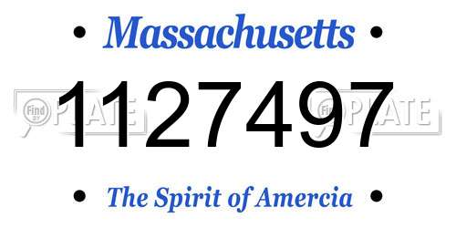 1127497 Massachusetts License Plate