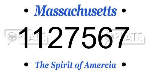 1127567 Massachusetts License Plate