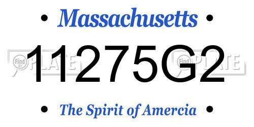 11275G2 Massachusetts License Plate