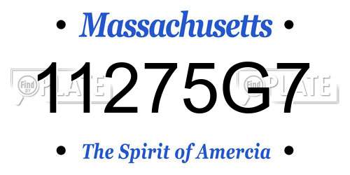 11275G7 Massachusetts License Plate