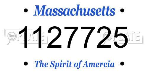 1127725 Massachusetts License Plate