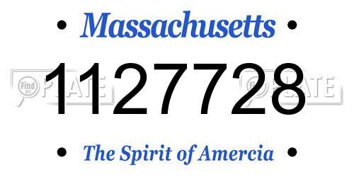1127728 Massachusetts License Plate