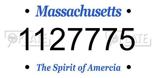 1127775 Massachusetts License Plate