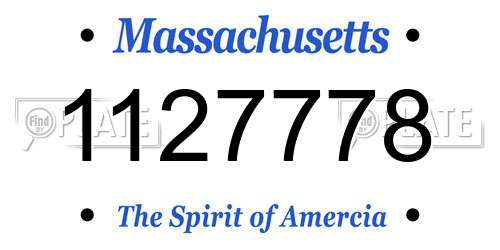 1127778 Massachusetts License Plate