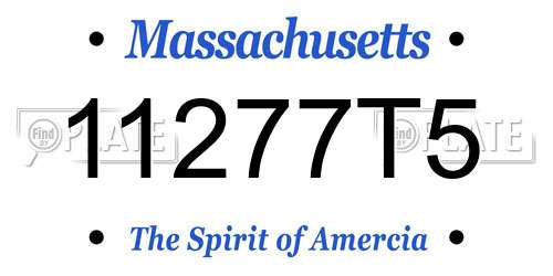 11277T5 Massachusetts License Plate
