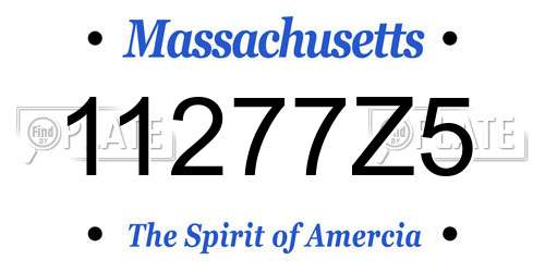 11277Z5 Massachusetts License Plate