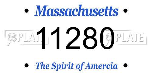 11280 Massachusetts License Plate