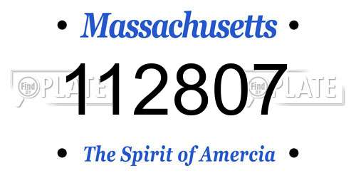 112807 Massachusetts License Plate