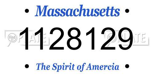 1128129 Massachusetts License Plate