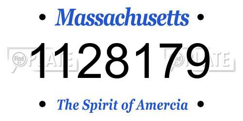 1128179 Massachusetts License Plate