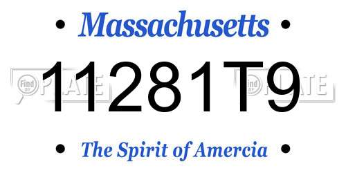 11281T9 Massachusetts License Plate