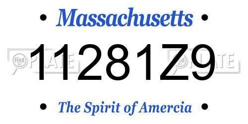 11281Z9 Massachusetts License Plate