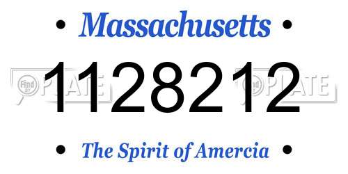 1128212 Massachusetts License Plate