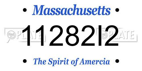 11282I2 Massachusetts License Plate