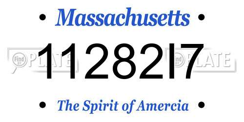 11282I7 Massachusetts License Plate