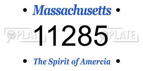 11285 Massachusetts License Plate