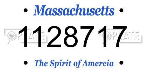 1128717 Massachusetts License Plate