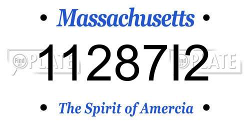 11287I2 Massachusetts License Plate