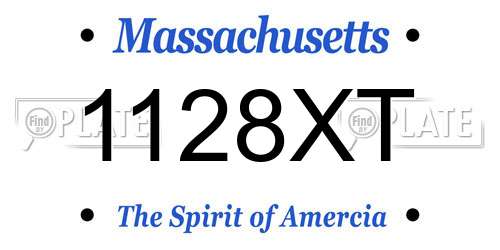 1128XT Massachusetts License Plate
