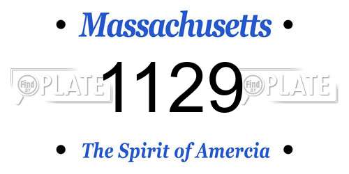 1129 Massachusetts License Plate