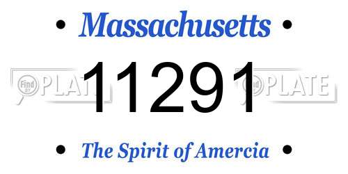 11291 Massachusetts License Plate
