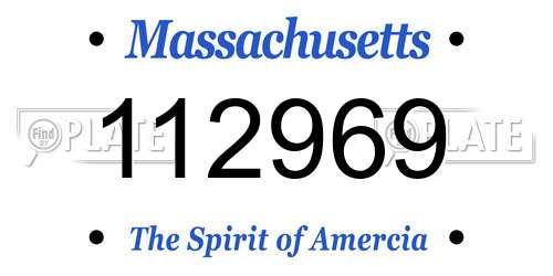 112969 Massachusetts License Plate