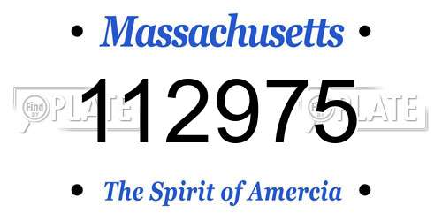 112975 Massachusetts License Plate