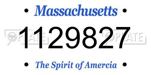 1129827 Massachusetts License Plate