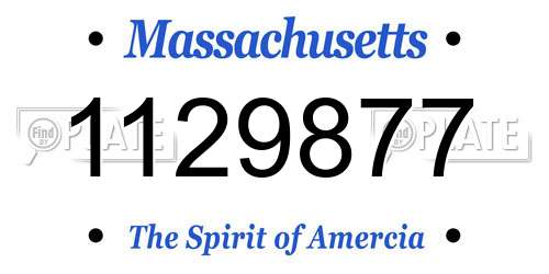 1129877 Massachusetts License Plate