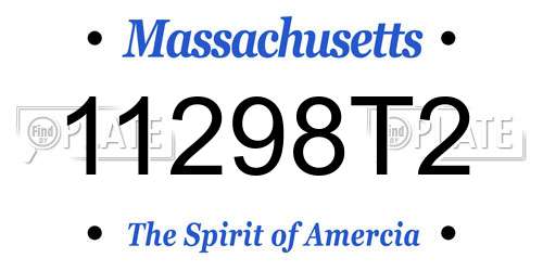 11298T2 Massachusetts License Plate