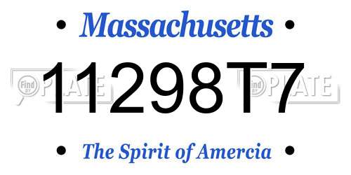 11298T7 Massachusetts License Plate