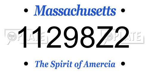 11298Z2 Massachusetts License Plate