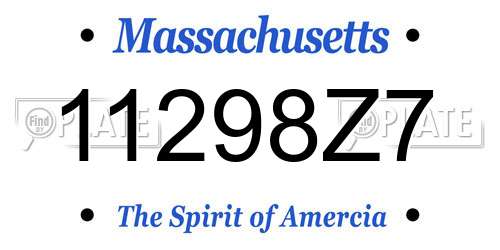 11298Z7 Massachusetts License Plate