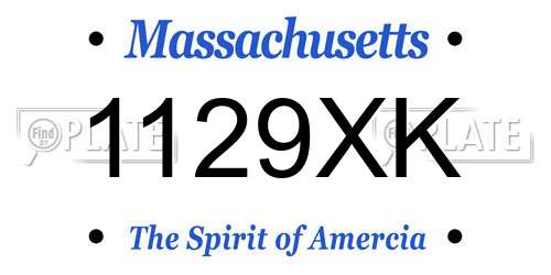 1129XK Massachusetts License Plate