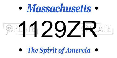1129ZR Massachusetts License Plate
