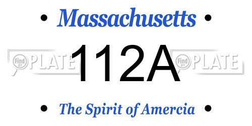 112A Massachusetts License Plate