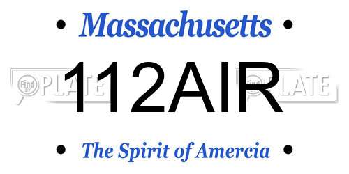 112AIR Massachusetts License Plate