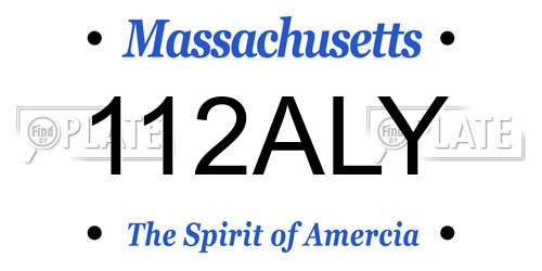 112ALY Massachusetts License Plate