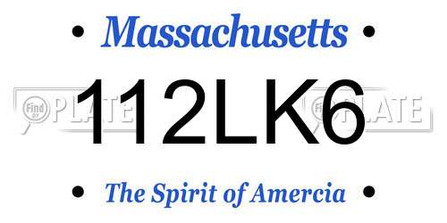 112LK6 Massachusetts License Plate