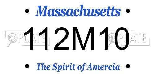 112M10 Massachusetts License Plate