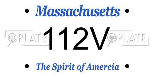 112V Massachusetts License Plate