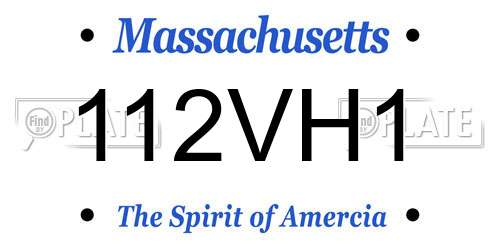 112VH1 Massachusetts License Plate